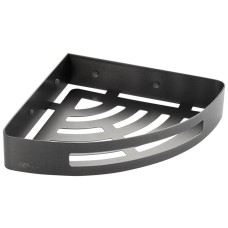 GFMARK 78360 Полочка 22 см одинарная угловая овальная, литая, ГРАФИТ, из нержавеющей стали марки SUS 304