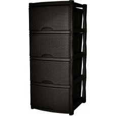 KEEPLEX KL377312011 Комод Rattan четырехсекционный 50х41,5х55,5см темный каштан