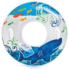 INTEX Круг надувной для плавания 97 см. (в коробке) Прозрачный с ручками (3 вида). Арт. 58263NP