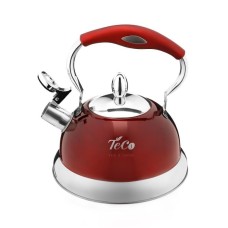 TECO TC-125-BD Чайник 3,0 л. нерж. со свистком бордовый