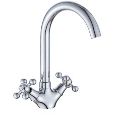 GOTA ROCIO G312310-GOTA Kreshel Смеситель д/кухни с 2-мя рукоятками с высоким изливом, креп. гайка