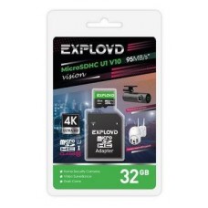 EXPLOYD MicroSDHC 32GB Class 10 (U1) V10 Vision + адаптер SD (95 MB/s)