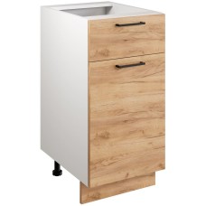 МЕБЕЛЬ-КОМПЛЕКС Шкаф - стол 40см с одним ящ. и с одной дв. Simple Н400-1Я Дуб золотой крафт/ Белый (1 кор.)
