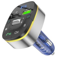 HOCO (6931474789082) E71 Crystal transparent discovery edition QC3.0 car BT FM (темно-синий)