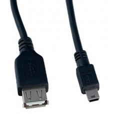 Кабель VS (U210) USB2.0 A розетка-MiniUSBвилка, 1,0 м черный