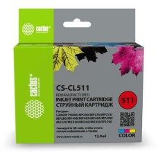 CACTUS Картридж струйный CS-CL511 CL-511 многоцветный (12мл) для Canon MP240/MP250/MP260/MP270/MP480/MP490 CACTUS Картридж струйный CS-CL511 CL-511 многоцветный (12мл) для Canon MP240/MP250/MP260/MP270/MP480/MP490