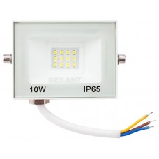 REXANT Прожектор светодиодный СДО 10Вт 800Лм 5000K нейтральный свет, белый корпус