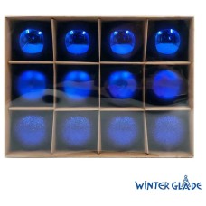 WINTER GLADE Набор ёлочных шаров пластик, 6 см, 12 шт, синий микс, 6012G004 WINTER GLADE Набор ёлочных шаров пластик, 6 см, 12 шт, синий микс, 6012G004