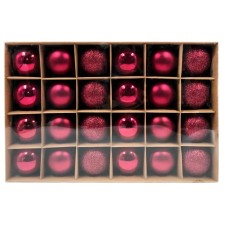 WINTER GLADE Набор ёлочных шаров пластик, 6 см, 24 шт, красный микс, 6024G003 WINTER GLADE Набор ёлочных шаров пластик, 6 см, 24 шт, красный микс, 6024G003