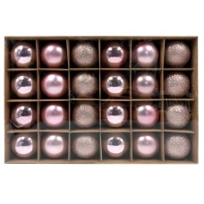 WINTER GLADE Набор ёлочных шаров пластик, 6 см, 24 шт, розовый микс, 6024G006 WINTER GLADE Набор ёлочных шаров пластик, 6 см, 24 шт, розовый микс, 6024G006