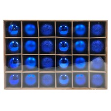 WINTER GLADE Набор ёлочных шаров пластик, 6 см, 24 шт, синий микс, 6024G004 WINTER GLADE Набор ёлочных шаров пластик, 6 см, 24 шт, синий микс, 6024G004