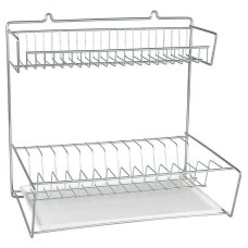 РОССИЯ RUS-285001 Zn Сушилка для посуды настенная с поддоном