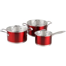 POMIDORO POMI D'ORO PSS-640027 Prezioso Набор кастрюль 20см, 24см и соусник 16см с крышками