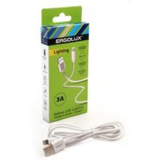 ERGOLUX (15097) ELX-CDC03-C01 (Кабель USB-Lightning, 3А, 1,2м, Белый, Зарядка+Передача данных, Коробка)