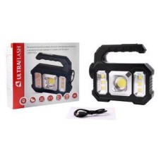 ULTRAFLASH (15194) LED51526 (фонарь акк 4В, черн., 1LED+COB+6xSMD, 3 Вт, 4 реж, Micro USB, бокс)