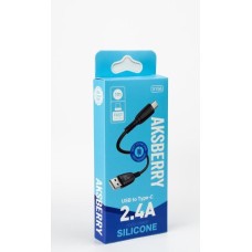AKSBERRY (6972969383170)X156 Silicone Type C 2,4A 1M (черный)