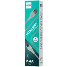 PERFEO (I4333) USB A вилка - Lightning вилка, 2.4A, голубой, силикон, длина 1 м., ULTRA SOFT