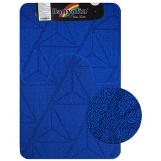 САНАКС 00850 Коврик в ванную CROSS-LOOP, двойной, СИНИЙ,однотонный, 500х800, 500х400 мм,100% полиэстер