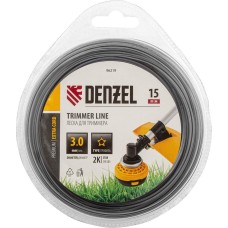 DENZEL Леска для триммера двухкомпонентная звезда, 3,0мм х 15м, блистер EXTRA CORD 96219 DENZEL Леска для триммера двухкомпонентная звезда, 3,0мм х 15м, блистер EXTRA CORD 96219