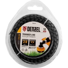 DENZEL Леска для триммера двухкомпонентная эллипс, 2,0мм х 15м, блистер EXTRA CORD 96247 DENZEL Леска для триммера двухкомпонентная эллипс, 2,0мм х 15м, блистер EXTRA CORD 96247
