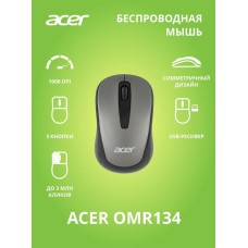 ACER Мышь OMR134 серый оптическая (1000dpi) беспроводная USB для ноутбука (2but)