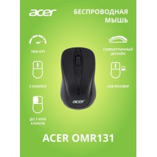 ACER Мышь OMR131 черный оптическая (1000dpi) беспроводная USB для ноутбука (2but)
