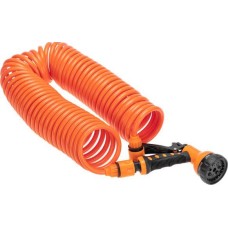ЧЕТЫРЕ СЕЗОНА (62-0270) Шланг спиральный, 15м х 8мм, пистолет-распылитель, 2 коннектора, адаптер