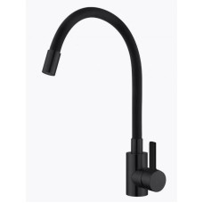 GOTA ROCIO 016098-GOTA Black&White Смеситель д/кухни шар. с силикон. изливом черный d35мм