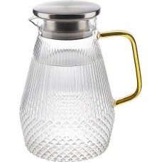 LEONORD Кувшин AROMA 1,6 л из боросиликатного рельефного стекла с крышкой-фильтром из нерж стали, цв ручка (106478)