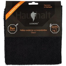 LEONORD Набор салфеток из микрофибры Black 3шт (106796)