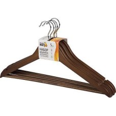 РЫЖИЙ КОТ Набор вешалок деревянных с перекладиной, 5 шт, цвет темно-коричневый (107912) РЫЖИЙ КОТ Набор вешалок деревянных с перекладиной, 5 шт, цвет темно-коричневый (107912)