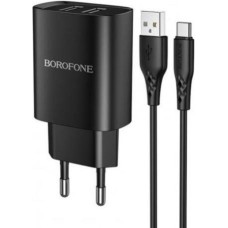 BOROFONE (6931474741219) BN2a Black СЗУ 2USB 2.1A