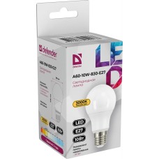 DEFENDER (95013) A60-10W-830-E27 груша, теплый белый, 1 шт