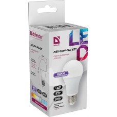 DEFENDER (95035) A60-20W-865-E27 груша, холодный дневной, 1 шт