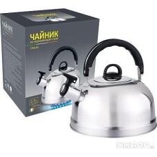 БЕЗ ТМ Чайник Casual, объем 2,7 л, из нерж стали со свистком, зеркальная полировка, (004260)