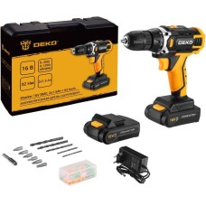 DEKO Sharker 16V в кейсе + набор 63 инструмента для дома, 16В, 2х1.5Ач 083-1041 DEKO Sharker 16V в кейсе + набор 63 инструмента для дома, 16В, 2х1.5Ач 083-1041
