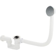 ARTICPLAST 8745 Сифон для ванны с переливом, с пробкой, из АБС пластика, модель СТАНДАРТ, цвет БЕЛЫЙ