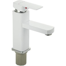 GFMARK 5977 Смеситель на раковину, шаровый, из высокопрочного пластика АБС, квадратный корпус, модель Элегант, цвет БЕЛЫЙ