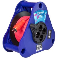 КОСМОС YKTKsm30m-4g(2.5)KG (катушка-треуг) 16А 3500Вт 4 гн - 30 м , Красный