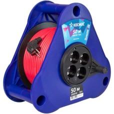 КОСМОС YKTKsm50m-4g(2.5) (катушка-треуг) 16А 3500Вт 4 гн - 50 м , Красный