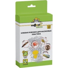 NADZOR Клеевая ловушка от насекомых для комнатных цветов, 12 шт/уп., PEST18