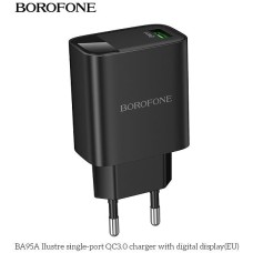 BOROFONE (6941991120428) BA95A СЗУ 1USB 3.0A QC3.0 18W , черный