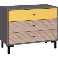 МЕБЕЛЬ-КОМПЛЕКС JAM Комод 3Я Серый шифер/Грэви/Сэнд