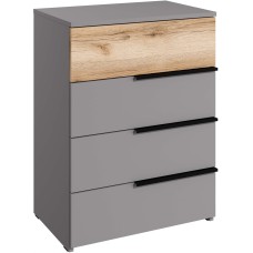 МЕБЕЛЬ-КОМПЛЕКС ЙОРК Комод 4Я Серый шифер/Дуб Делано