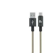 AKSBERRY (6900295550010) X163 Nylon silk USB-A - Type-C, бежевый