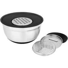 AGNESS МИСКА 6 В 1 С КРЫШКОЙ С 3-МЯ СЪЕМНЫМИ ТЁРКАМИ, 24 СМ, 2,25 Л. ПРОТИВОСКОЛЬЗЯЩЕЕ ДНО 880-128