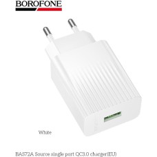 BOROFONE (6941991122644) BAS72A 1USB 3.0A QC3.0 18W White