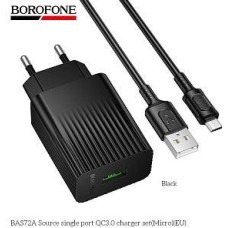BOROFONE (6941991122651) BAS72Am 1USB 3.0A QC3.0 18W для micro USB Black