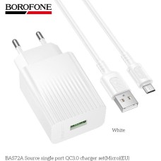 BOROFONE (6941991122668) BAS72Am 1USB 3.0A QC3.0 18W для micro USB White BOROFONE (6941991122668) BAS72Am 1USB 3.0A QC3.0 18W для micro USB White