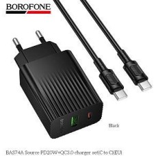 BOROFONE (6941991122798) BAS74Aaa 1USB+1Type-C 3.0A QC3.0 PD20W для Type-C Type-C Black BOROFONE (6941991122798) BAS74Aaa 1USB+1Type-C 3.0A QC3.0 PD20W для Type-C Type-C Black
